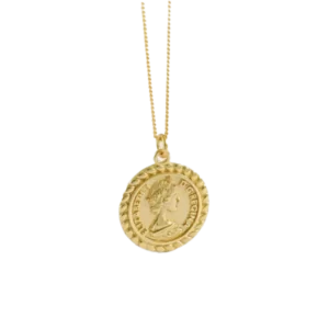 Portrait Elizabeth Coin 925 Sterling Silver Necklace