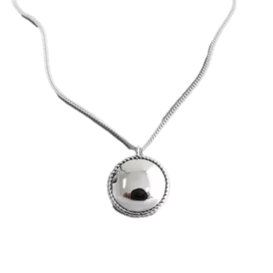 Geometric Twisted Round 925 Sterling Silver Necklace