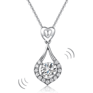 Dancing Stone Swarovski Zirconia Heart Tear Drop Pendant Necklace