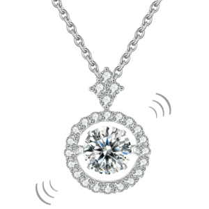 1 Carat Moissanite Diamond Dancing Stone Necklace