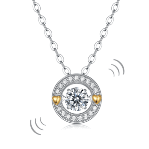 0.4 Carat Moissanite Diamond Dancing Stone Necklace