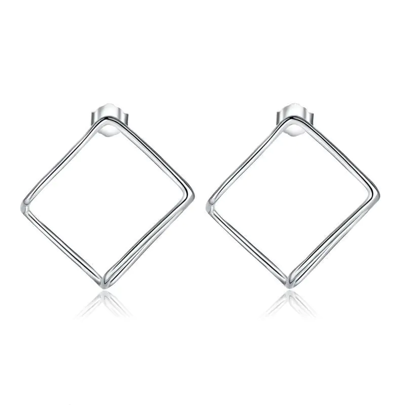 Cube Stud Sterling Silver Earrings