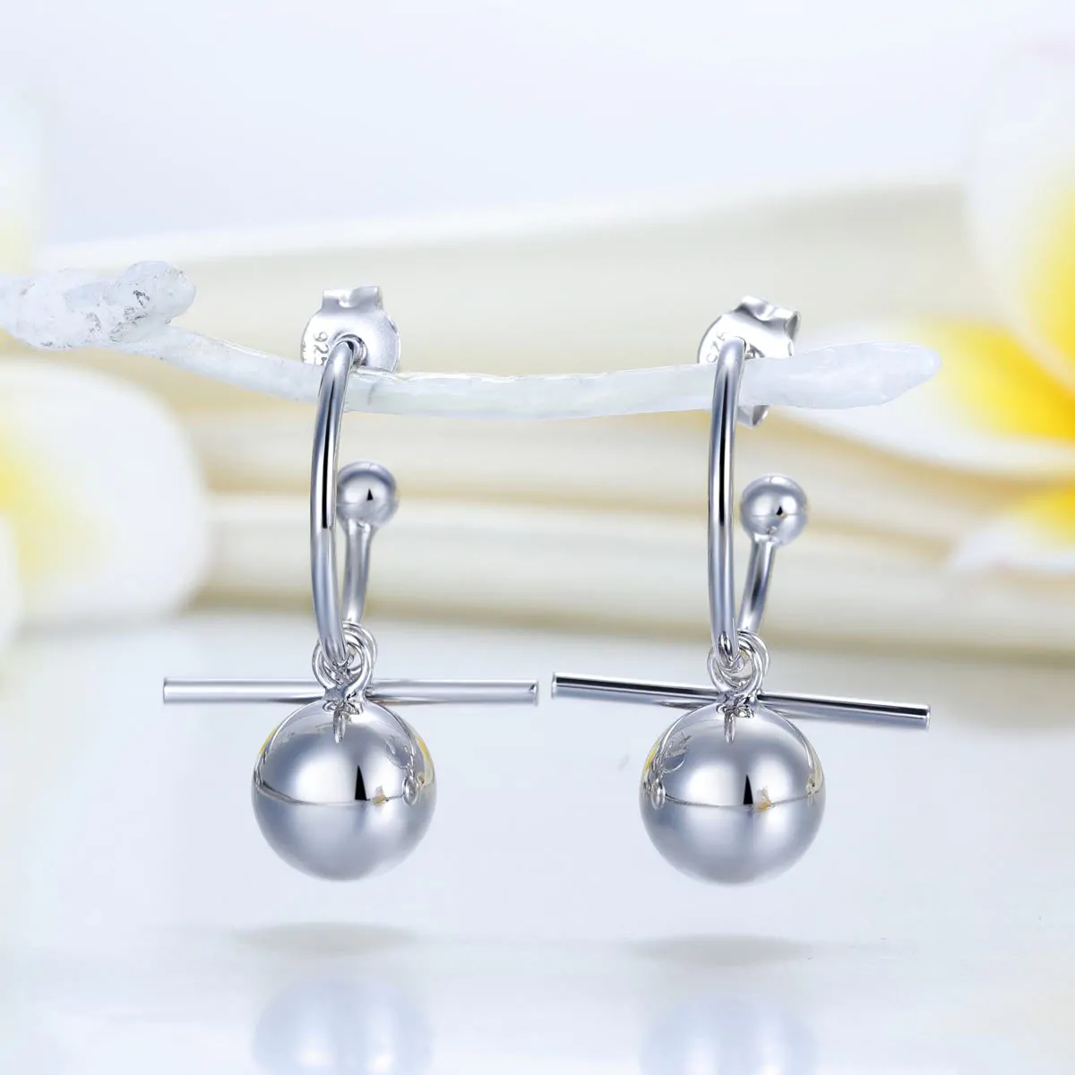 Dangle Balls Solid 925 Sterling Silver Earrings - Image 3