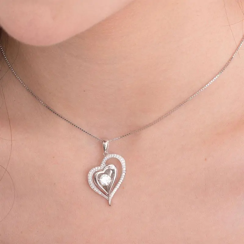Dancing Stone Heart Pendant Necklace - Image 3