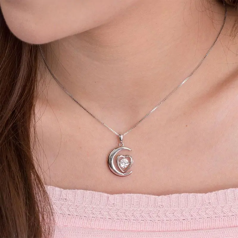 Dancing Stone Moon Heart Pendant Necklace - Image 3
