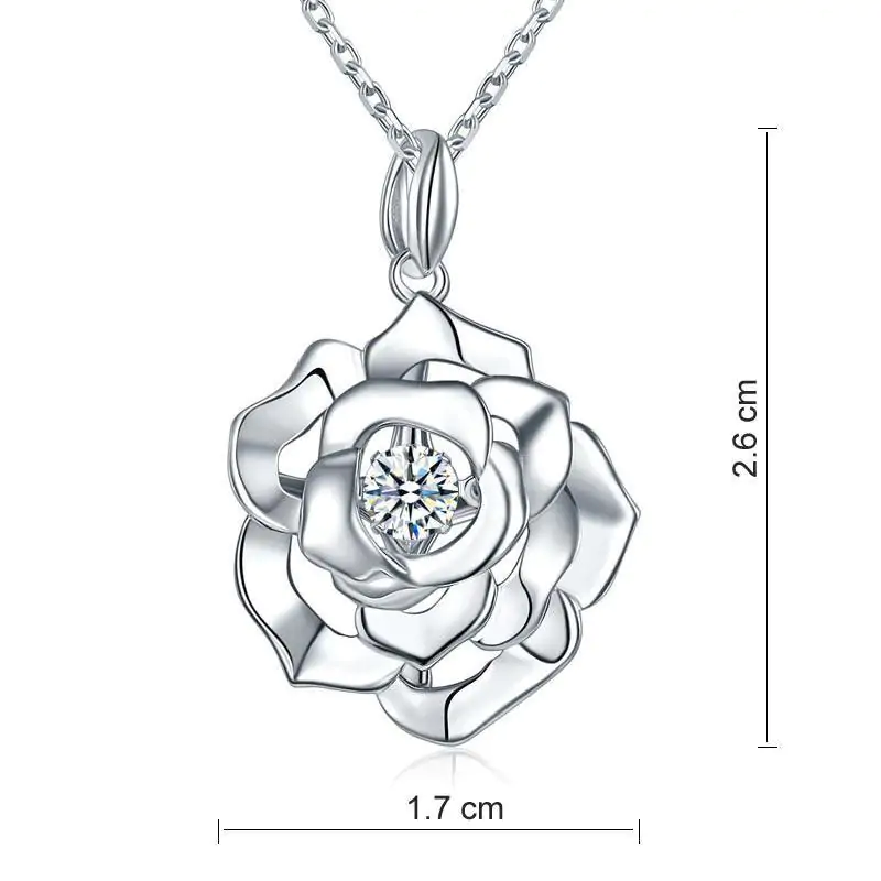 Rose Dancing Stone Pendant Necklace - Image 3