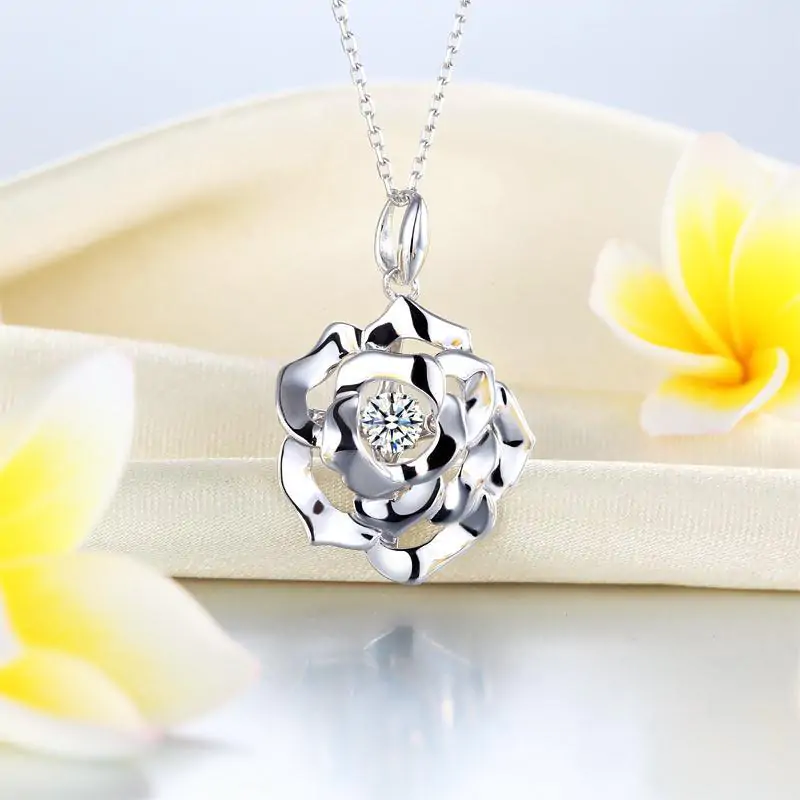 Rose Dancing Stone Pendant Necklace - Image 4