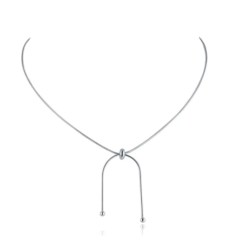 Adjustable Solid 925 Sterling Silver Necklace