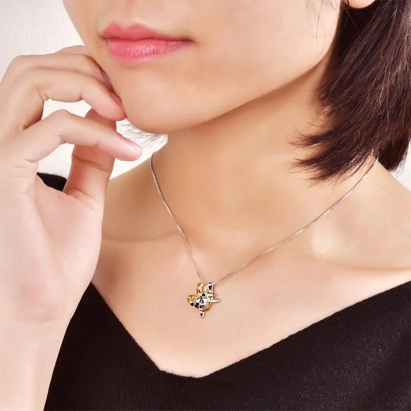 Lovely Bear Pendant Necklace 925 Sterling Silve - Image 2