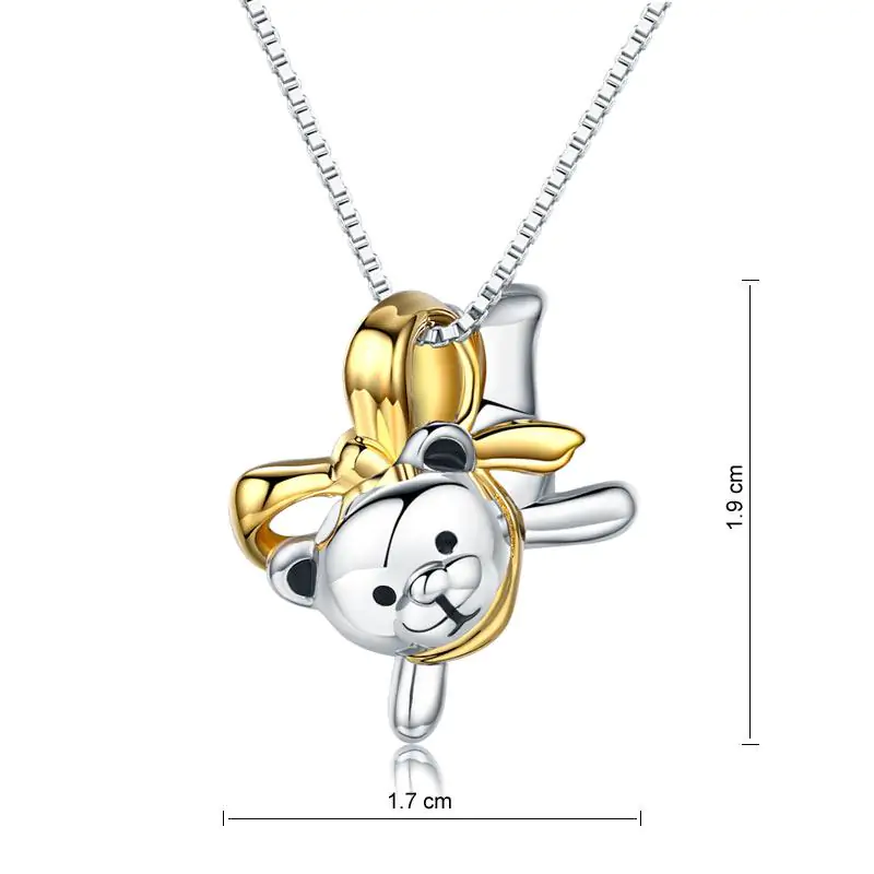 Lovely Bear Pendant Necklace 925 Sterling Silve - Image 4