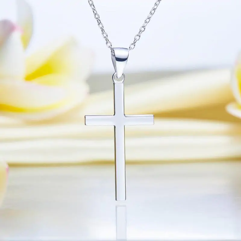Cross Pendant Necklace Solid - Image 3