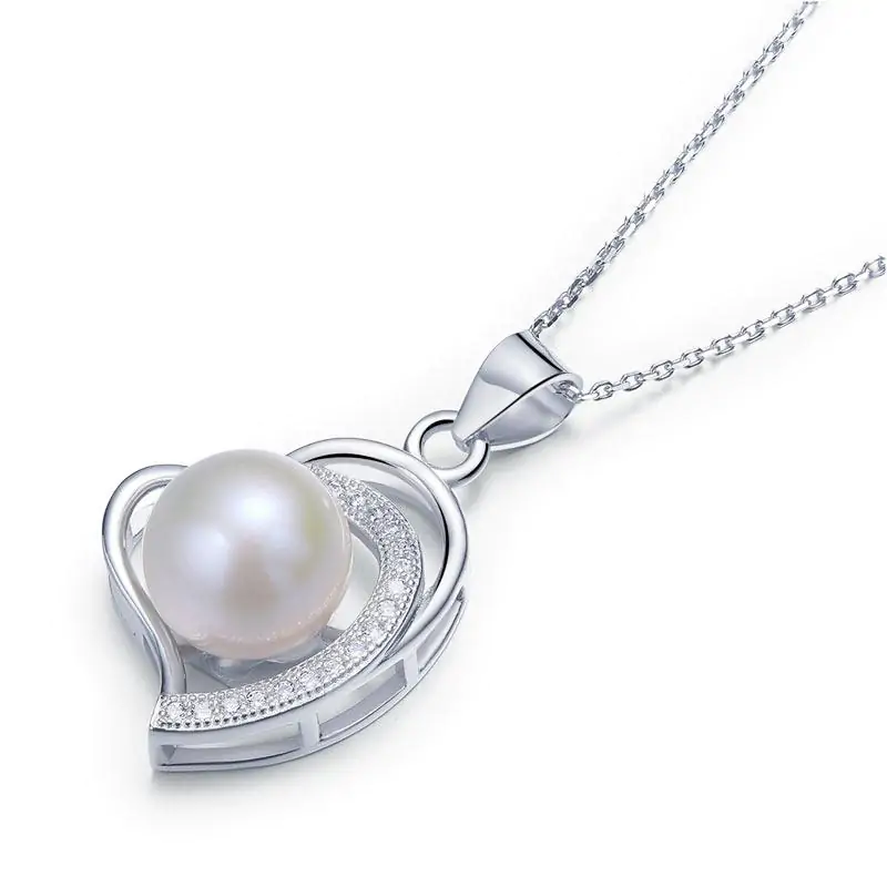 Fresh Water Pearl Heart Necklace - Image 2