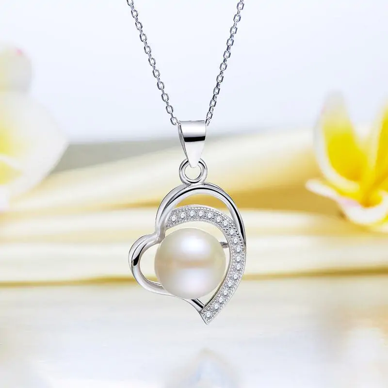 Fresh Water Pearl Heart Necklace - Image 3