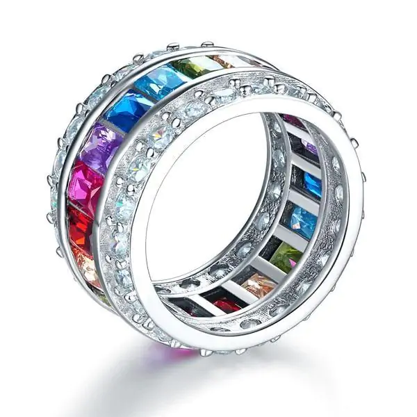 Multi-Color Created Topaz Ring - Image 3