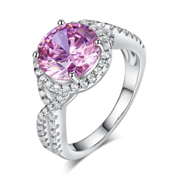 3 Carat Fancy Pink Created Diamond Ring