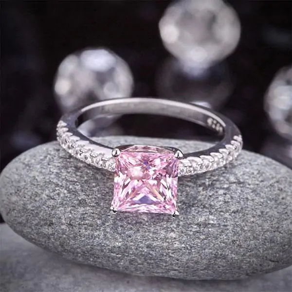 1.5 Ct Pink Created Diamond Ring - Image 6
