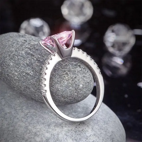 1.5 Ct Pink Created Diamond Ring - Image 8