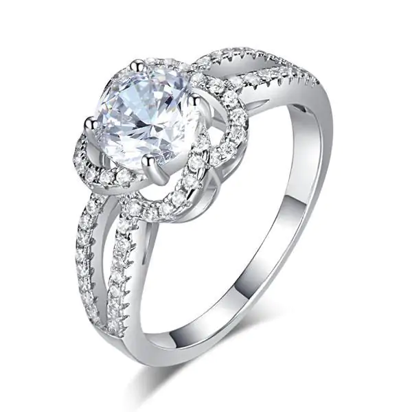 Floral 1 Ct Created Diamond Ring