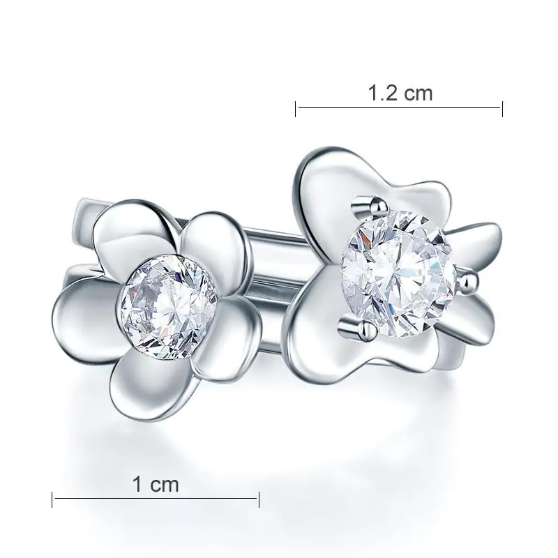 Solid 925 Sterling Silver 2-Pcs Butterfly Flower Ring Set - Image 4