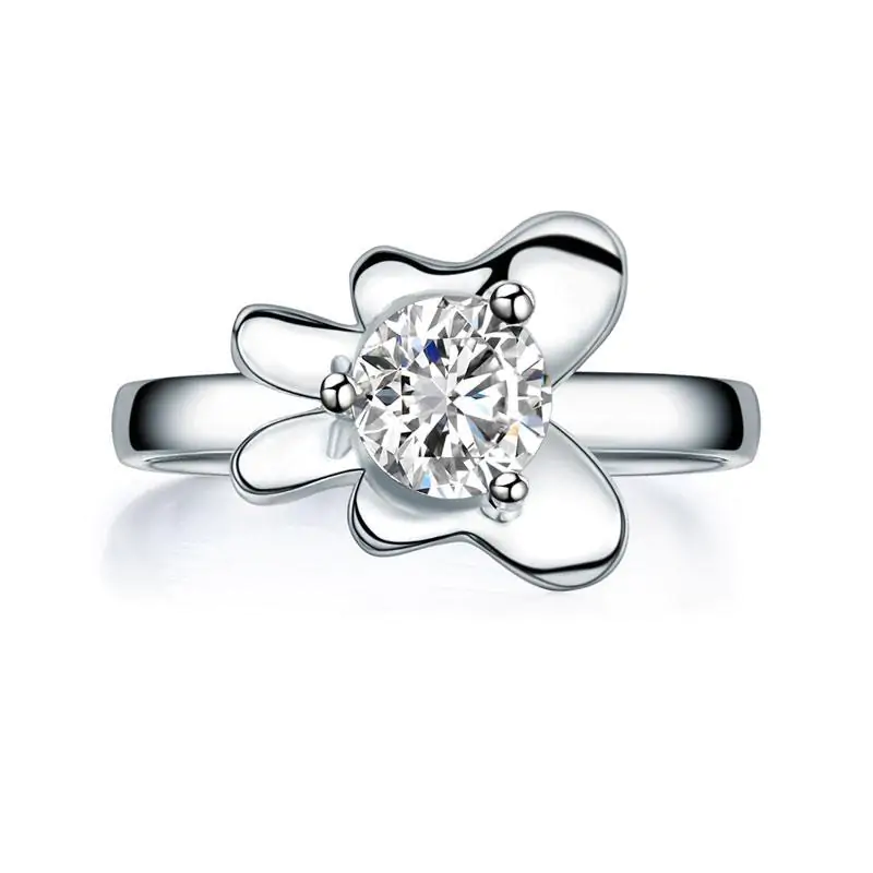 Solid 925 Sterling Silver 2-Pcs Butterfly Flower Ring Set - Image 10