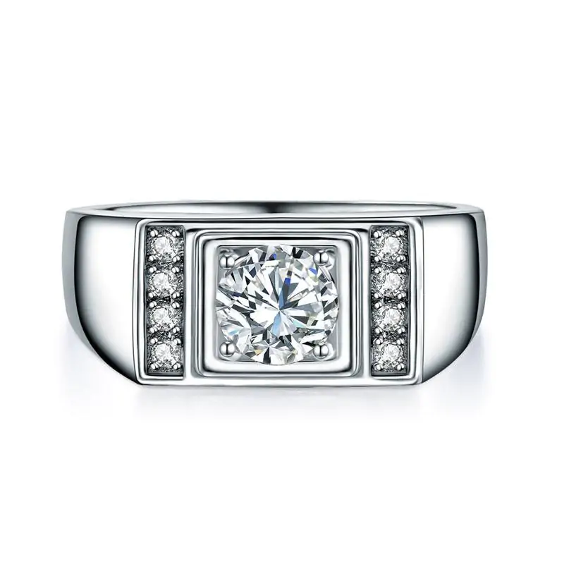 Men's 1 Carat Band 925 Silver Ring - Image 3