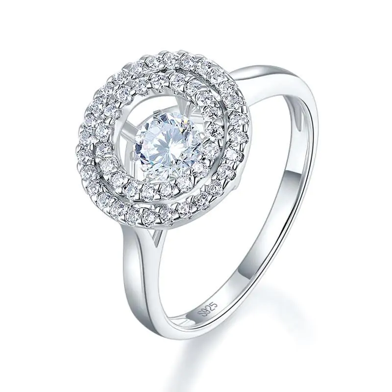 Dancing Stone Double Halo Ring - Image 2