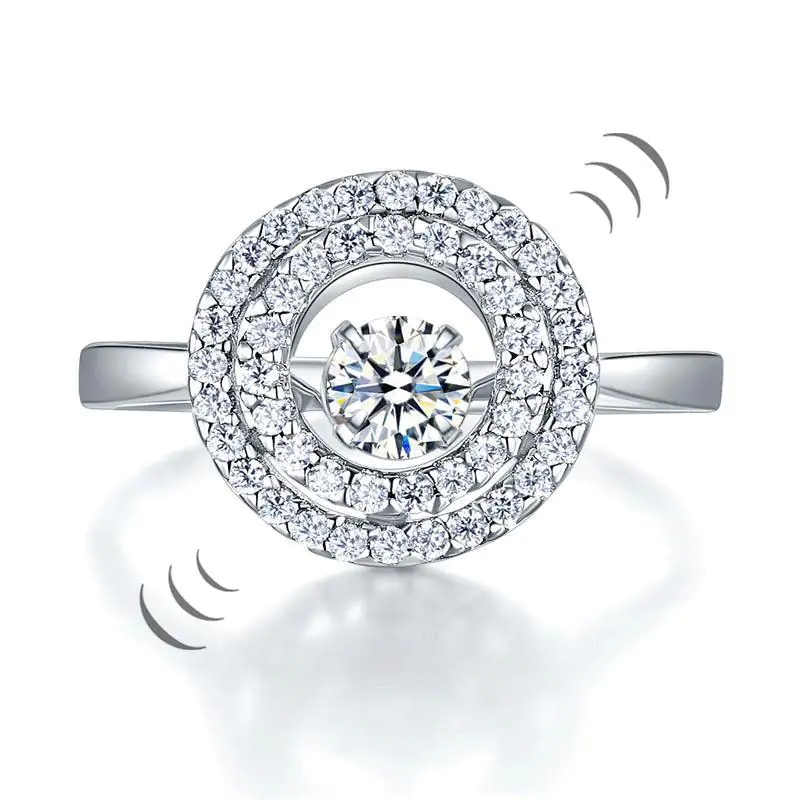 Dancing Stone Double Halo Ring - Image 5