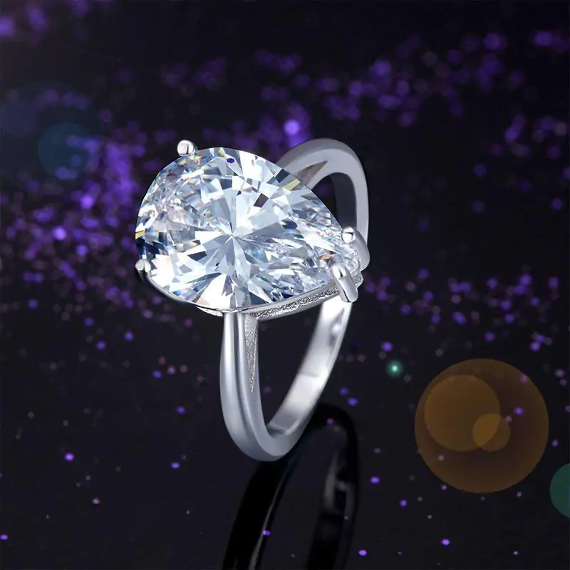 Solitaire Pear Cut 4.5 Carat Ring - Image 4