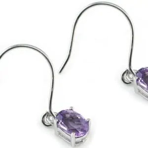 2 Carat Purple Amethyst Dangle Fine Earrings
