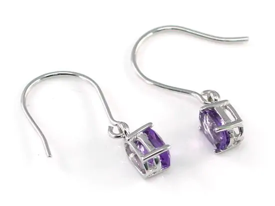 2 Carat Purple Amethyst Dangle Fine Earrings - Image 2