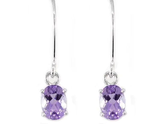 2 Carat Purple Amethyst Dangle Fine Earrings - Image 3