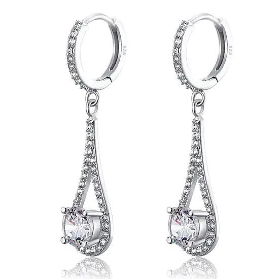 1 Carat Round Cut Dangle Earrings - Image 2