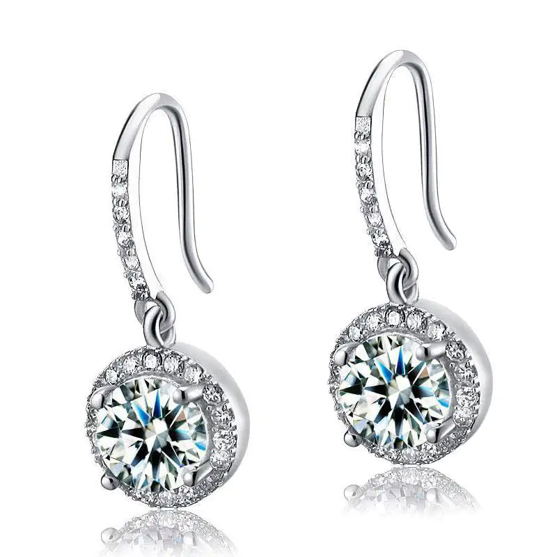 1.5 Carat Created Diamond Dangle Earrings - Image 4