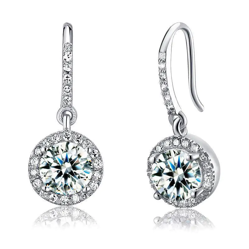 1.5 Carat Created Diamond Dangle Earrings