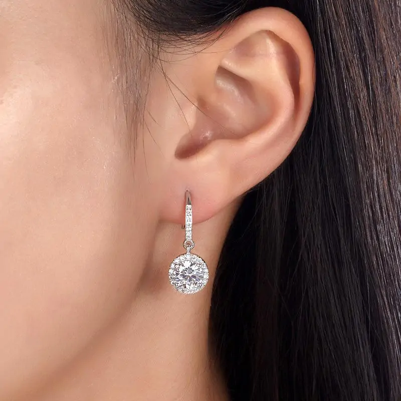 1.5 Carat Created Diamond Dangle Earrings - Image 2