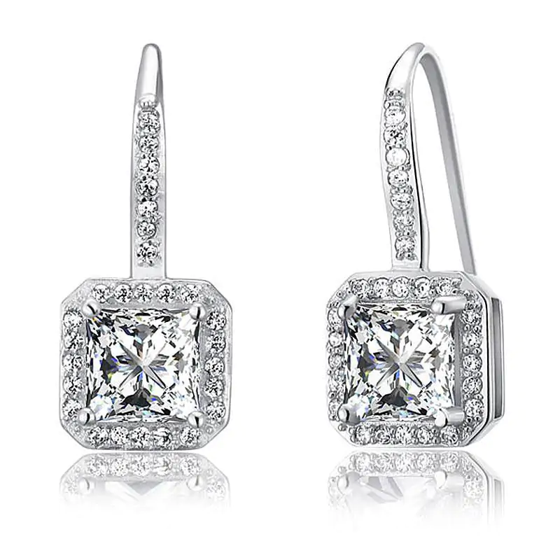 1.5 Carat Created Diamond Dangle Earrings