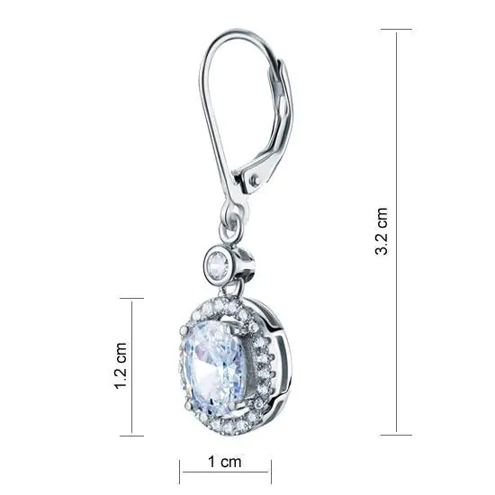 1.5 Carat Oval Cut Created Diamond Dangle Earrings - Image 4