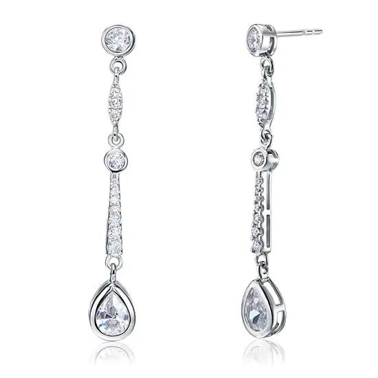 Pear Cut Created Diamond Dangle Earrings