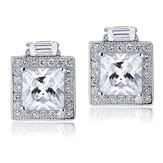 2 Carat Created Diamond Vintage Style Stud Earrings - Image 3