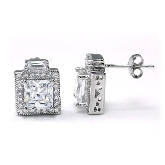 2 Carat Created Diamond Vintage Style Stud Earrings - Image 5