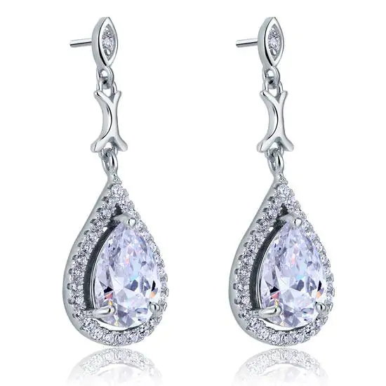 Pear Cut Created Diamond Vintage Dangle - Image 4
