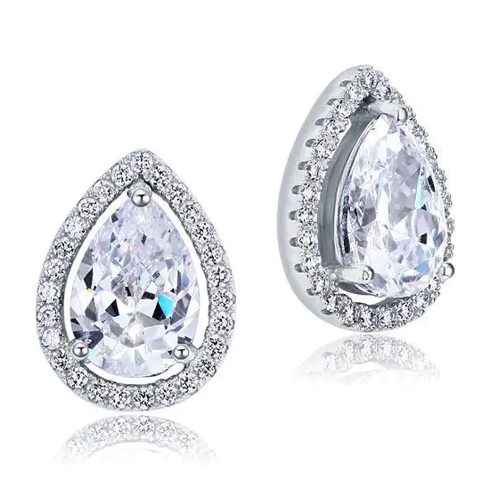 Pear Cut Created Diamond Stud Earrings