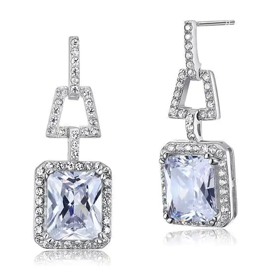4 Carat Created Diamond Dangle Earrings