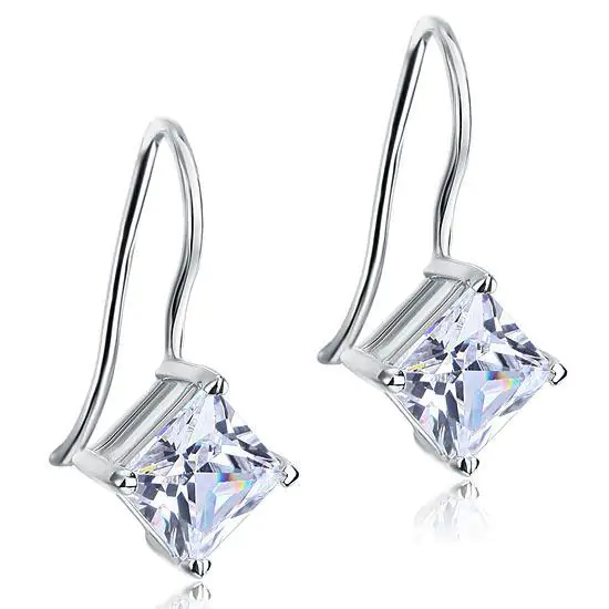 1.5 Carat Princess Cut Created Diamond Dangle Drop Earrings - Image 4