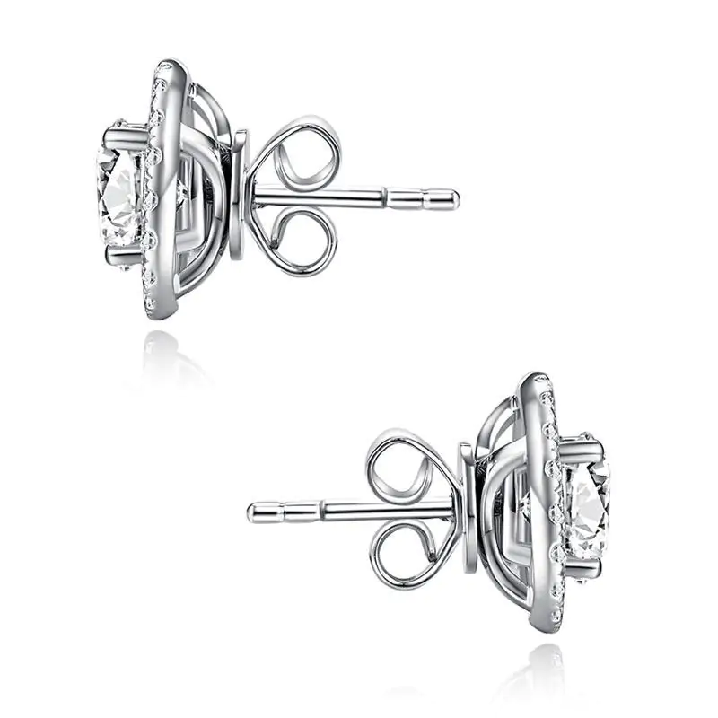 1 Carat Moissanite Diamond 4 Claws Stud Earrings - Image 3