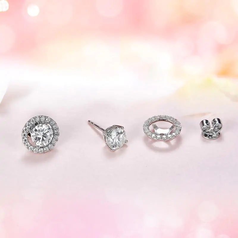 1 Carat Moissanite Diamond 4 Claws Stud Earrings - Image 5