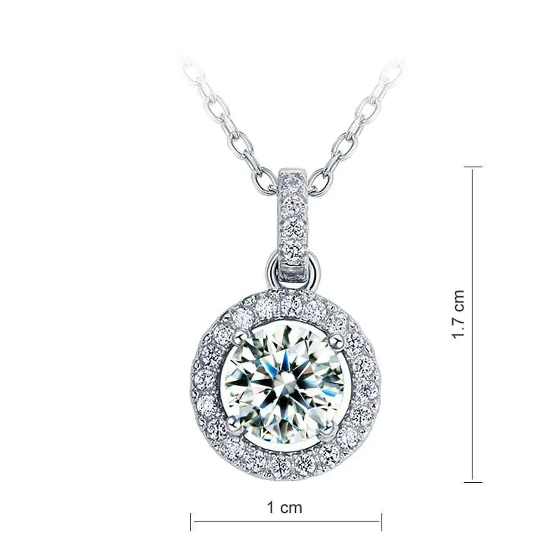 1 Carat Round Cut Created Diamond Pendant Necklace - Image 3