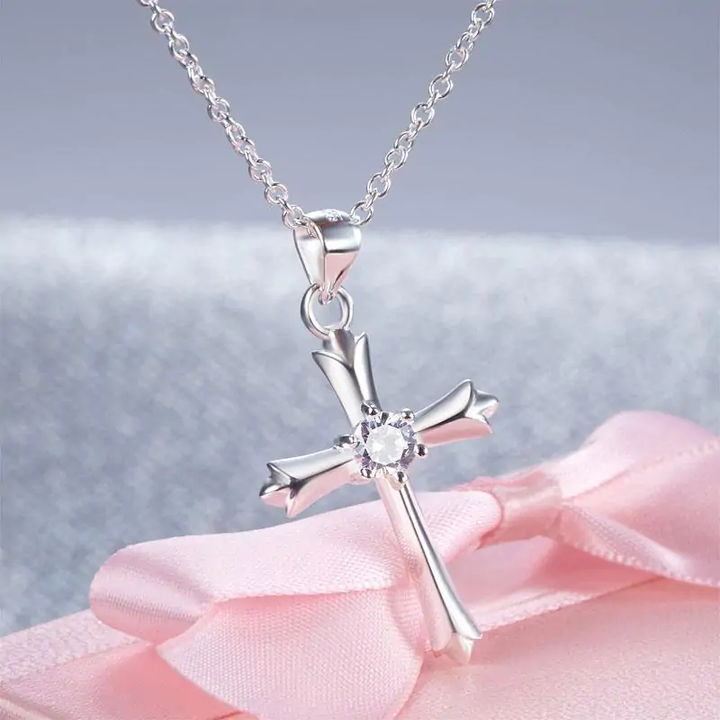 Kids Cross Pendant Necklace - Image 3