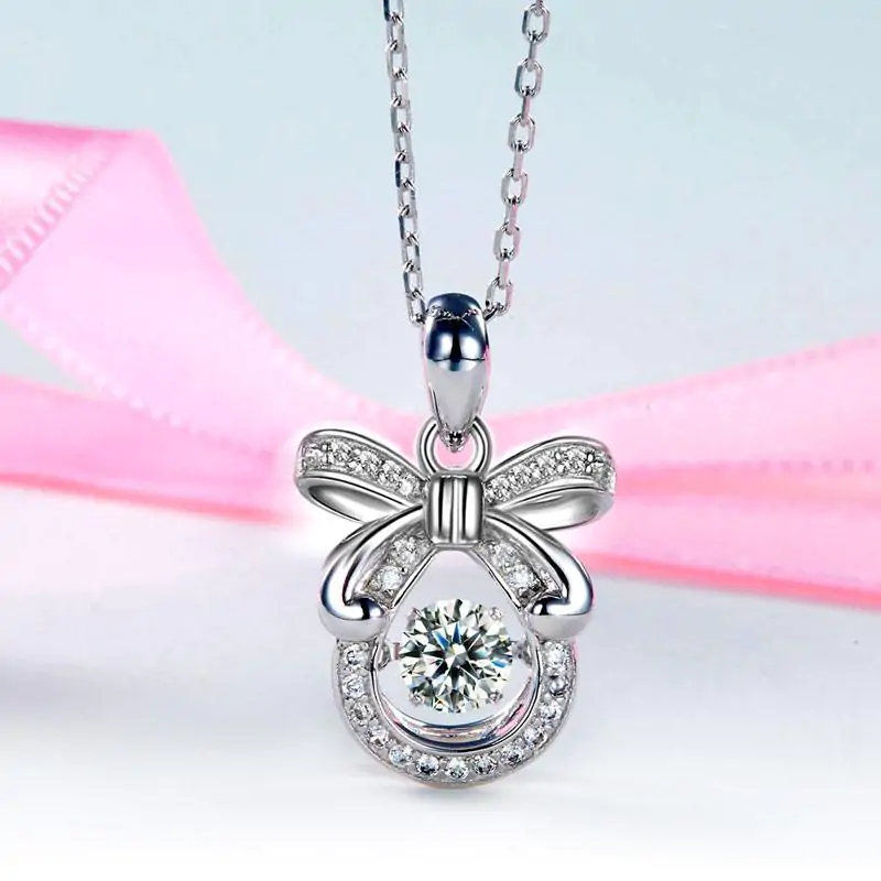 Ribbon Dancing Stone Pendant Necklace - Image 2