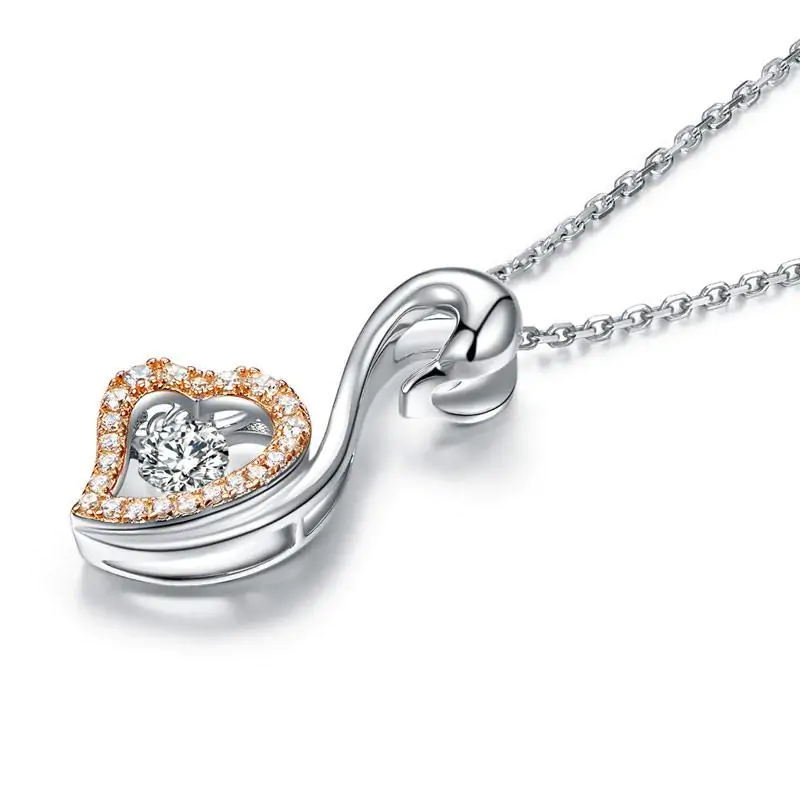 Swan Dancing Stone Pendant Necklace - Image 4